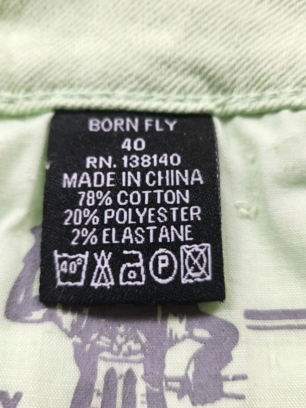 Born Fly Men's Shorts Green Denim Stretch Size 40 NWT 05
